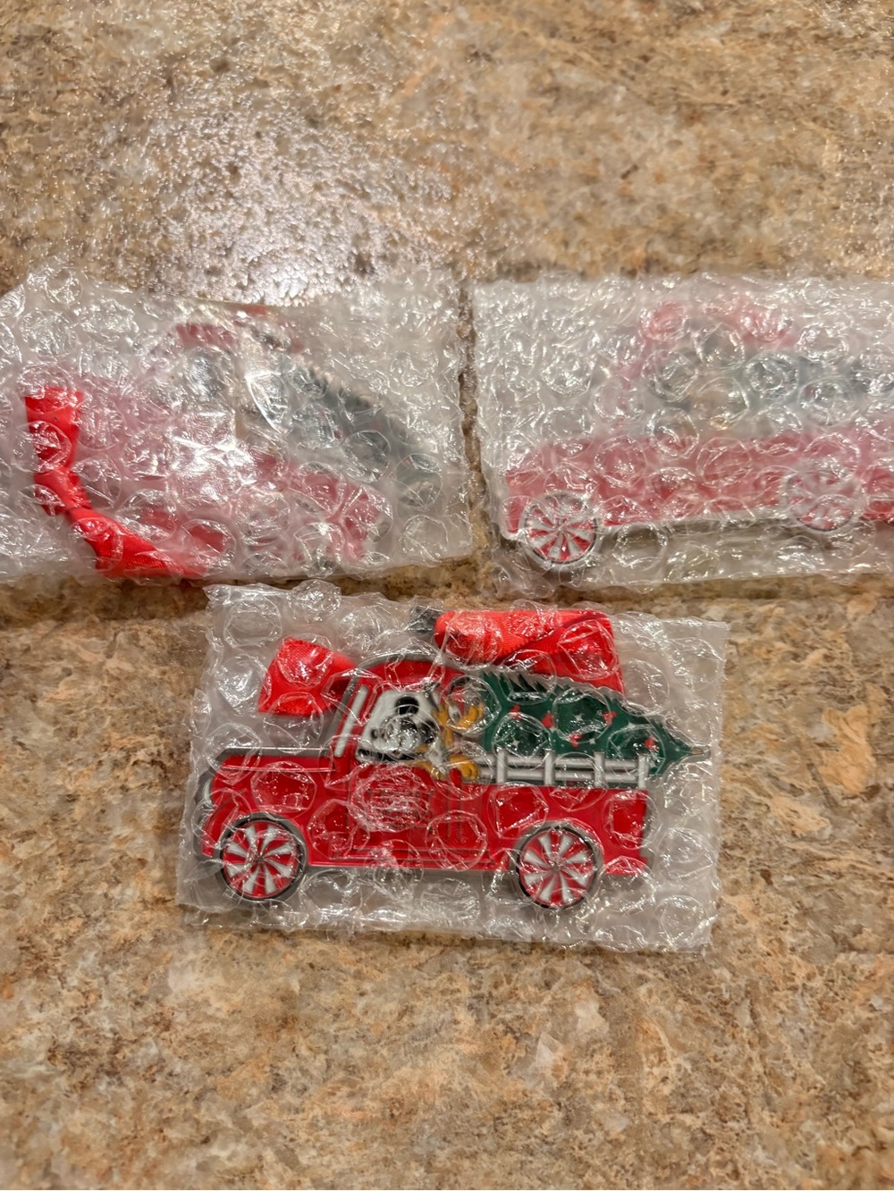 Red Christmas Truck Enamel Ornament 2025